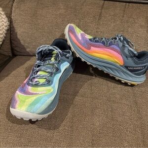 Merrell trail Antora 3 trail running shoes Sz 7 W rainbow hiking sneaker outdoor